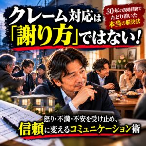 クレーム対応は「謝り方」ではない！30年間の住宅現場で学んだ、怒りを信頼に変える技術